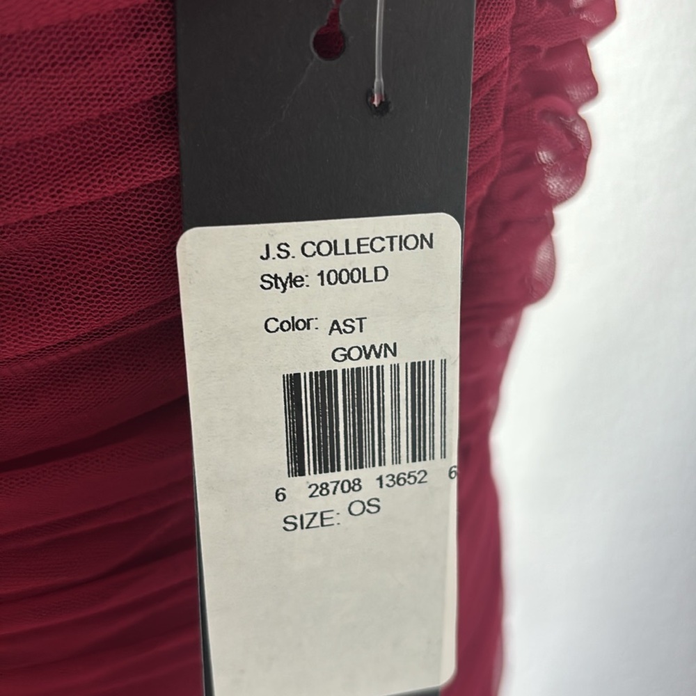 JS Collections Red Asymmetrical Ruched Maxi Dress - Picture 8 of 8